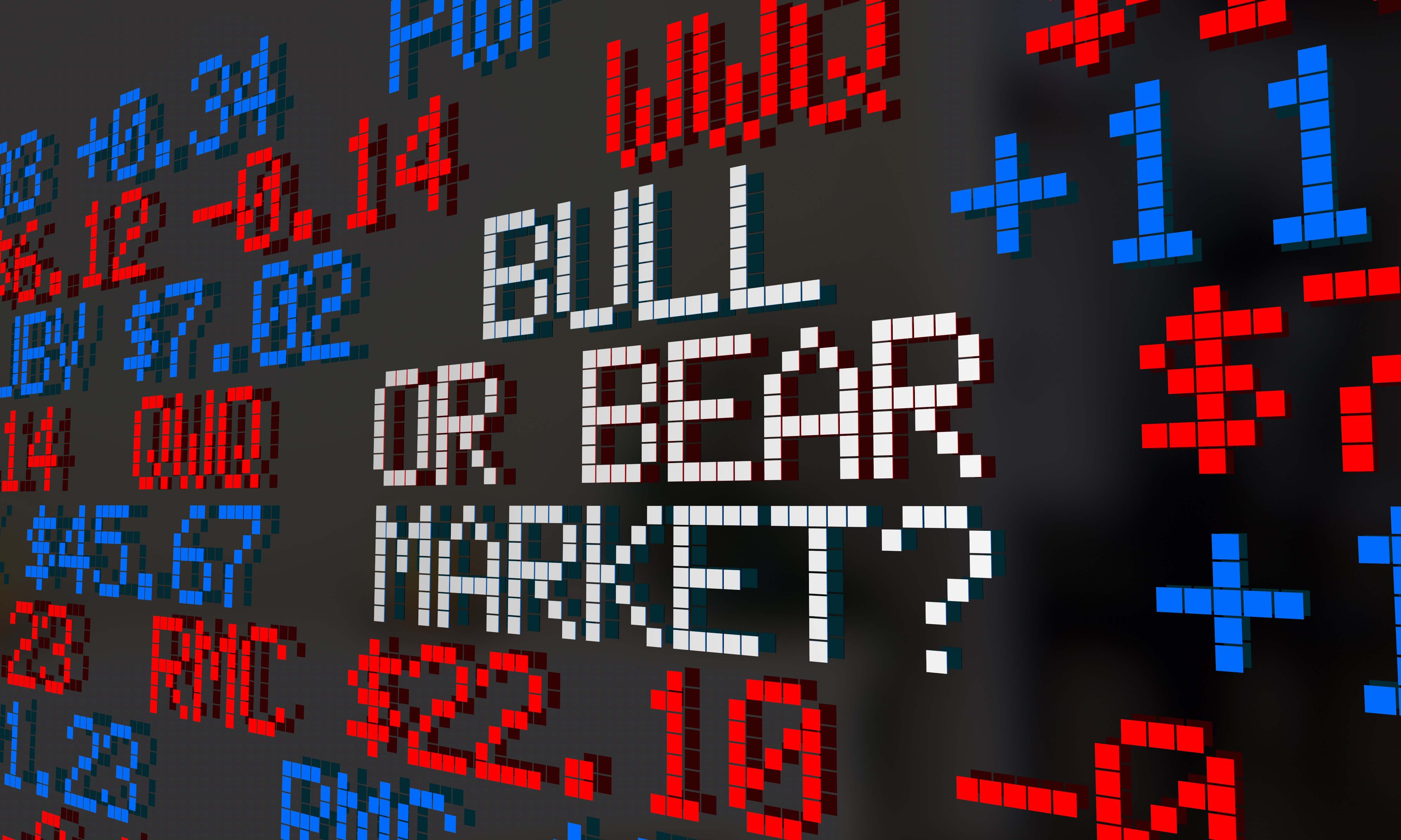 Bull Bear Red and Blue