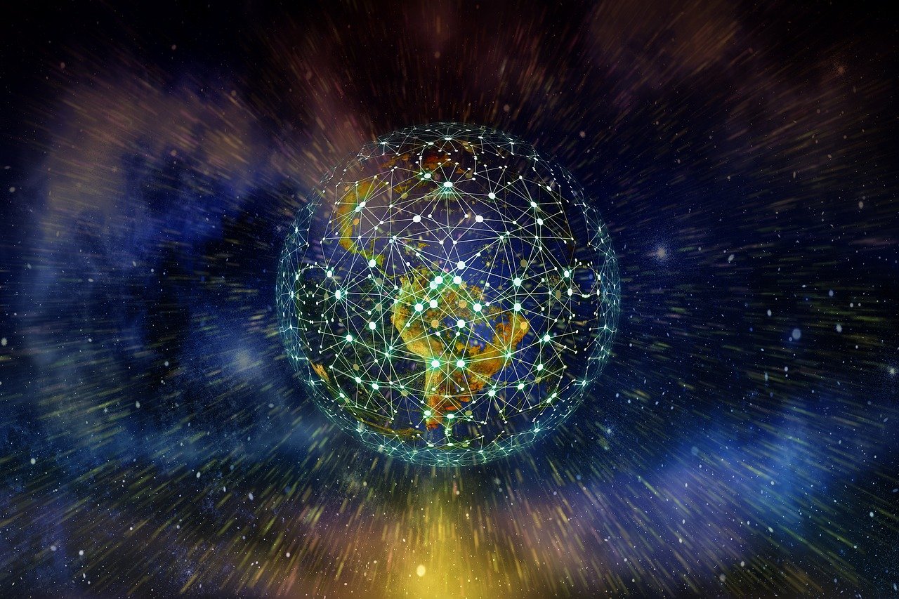 network connected throughout earth