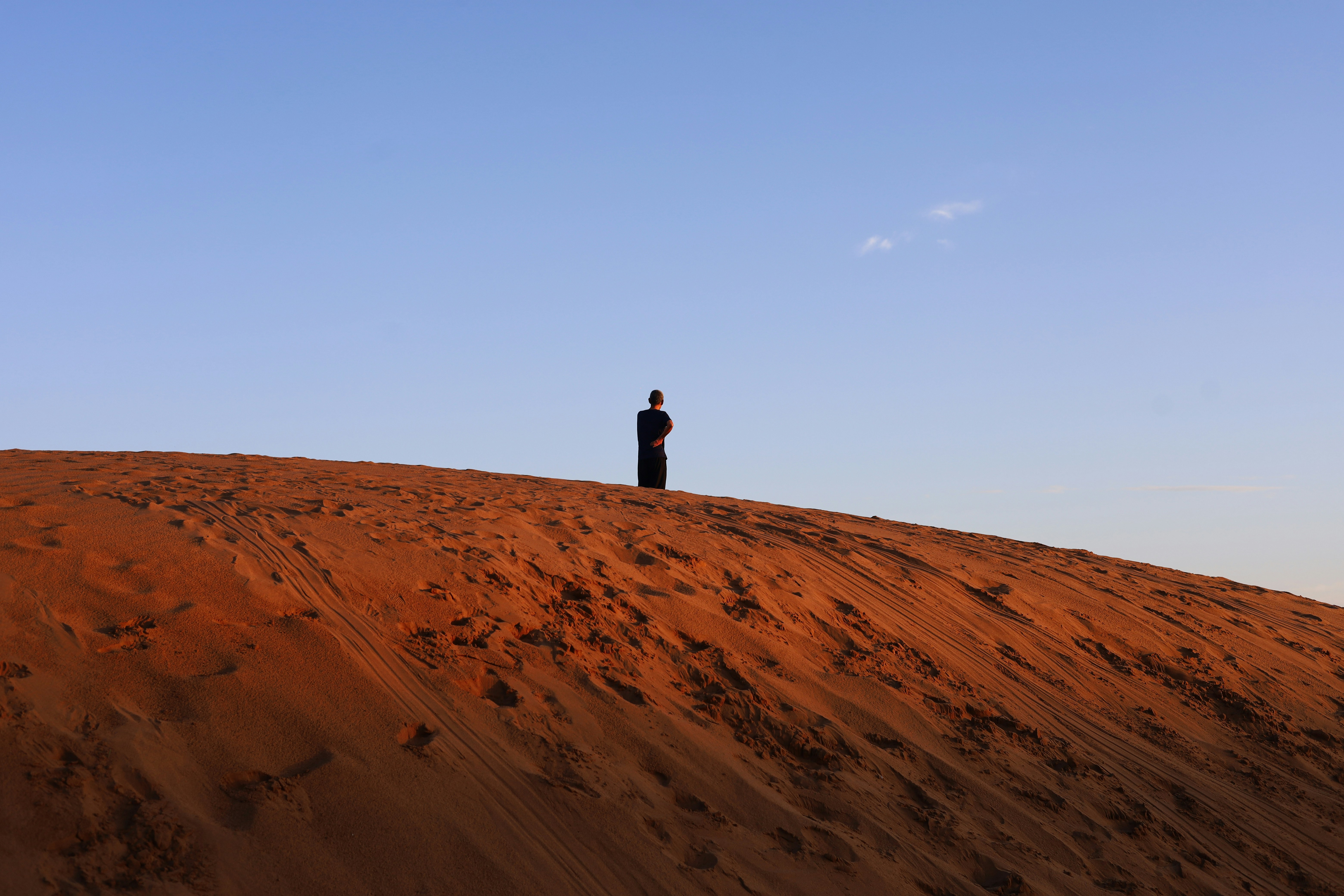 Man standing in desert